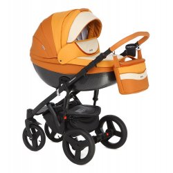 D104 - Детская коляска Adamex Monte Carbon Eko кожа 100% 2 в 1